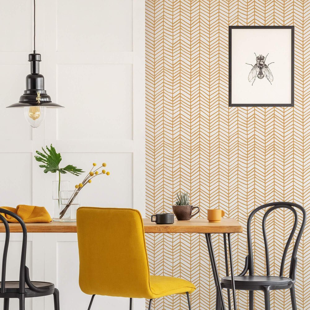 Go Your Own Way Wallpaper - Mustard - Lust Home - LH900141 - Premier Wallcovering