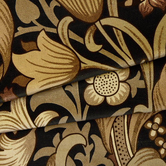 Golden Lily Magna Velvet Fabric - Black - House of Hackney - 1 - FA - GLM - VE - BLK - XXX - XXX - Premier Wallcovering