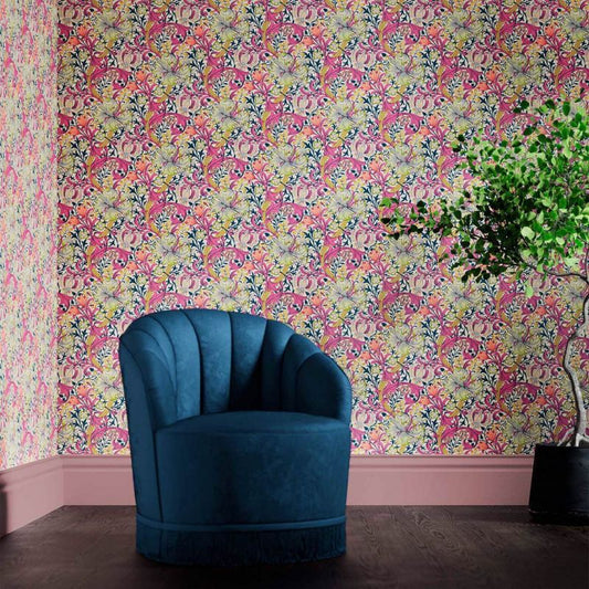 Golden Lily Wallpaper - Charcoal/Olive - Morris & Co - 216853 - Premier Wallcovering