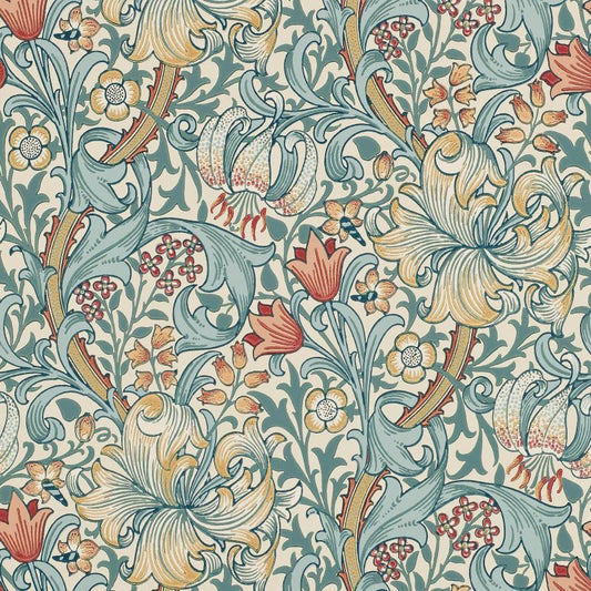Golden Lily Wallpaper - Biscuit/Brick - Morris & Co - 216869 - Premier Wallcovering
