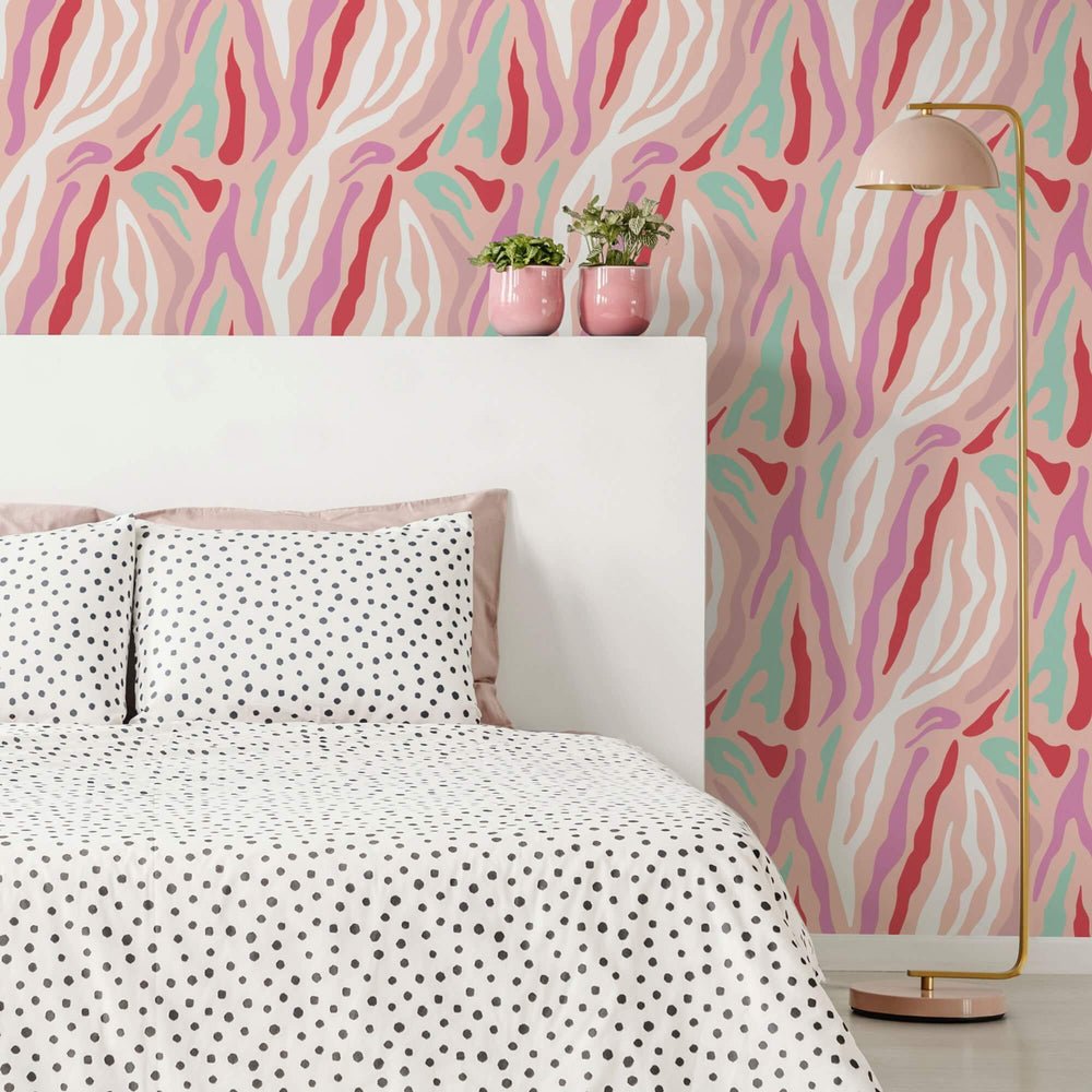 Good Vibrations Wallpaper - Candy Pink, Strawberry Red & Mint - Lust Home - LH900029 - Premier Wallcovering