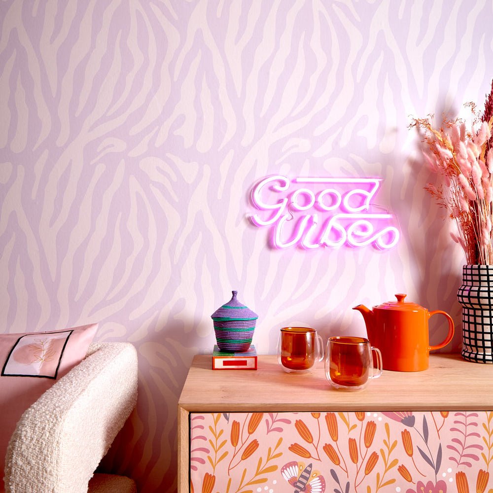 Good Vibrations Wallpaper - Strawberry Cheesecake & Lavender - Lust Home - LH900435 - Premier Wallcovering