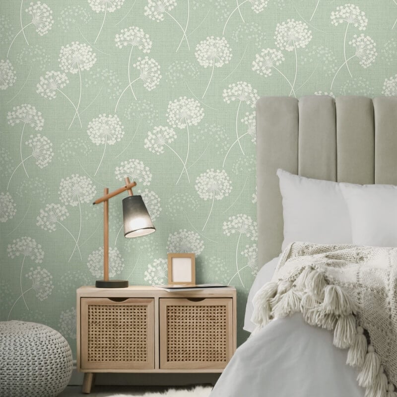 Grace Allium Flower Wallpaper - Green - Fine Décor - FD43282 - Premier Wallcovering