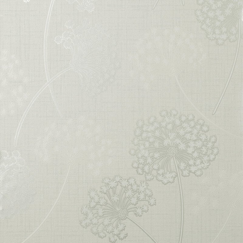 Grace Allium Flower Wallpaper - White/Silver - Fine Décor - FD43283 - Premier Wallcovering