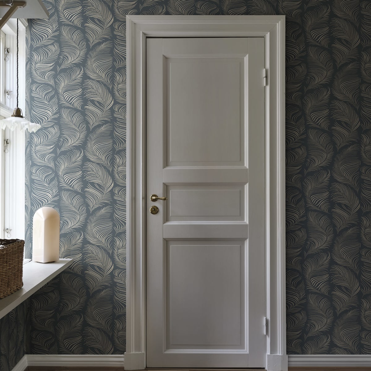 Grace Wallpaper - Midnight Blue - Sandberg - S10339 - Premier Wallcovering
