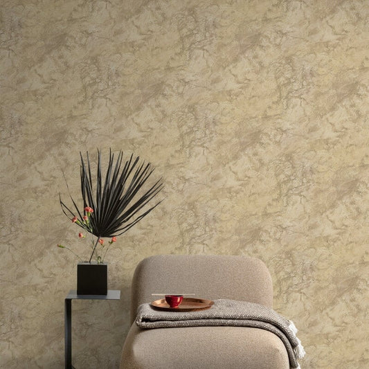 Grand Onyx Marble Metallic Wallpaper - Beige - Grandeco - WL1302 - Premier Wallcovering