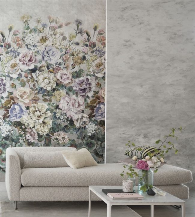 Grandiflora Rose Wallpaper - Heather - PDG1123/02 - Designers Guild - Premier Wallcovering