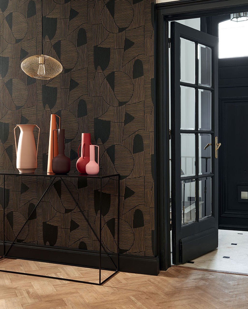 Graphique Gallery Wallpaper - Noir And Taupe - Casadeco - 86129413 - Premier Wallcovering