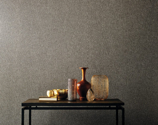 Graphite Printed Mica Wallpaper - Beige - Omexco - GRA7011 - Premier Wallcovering