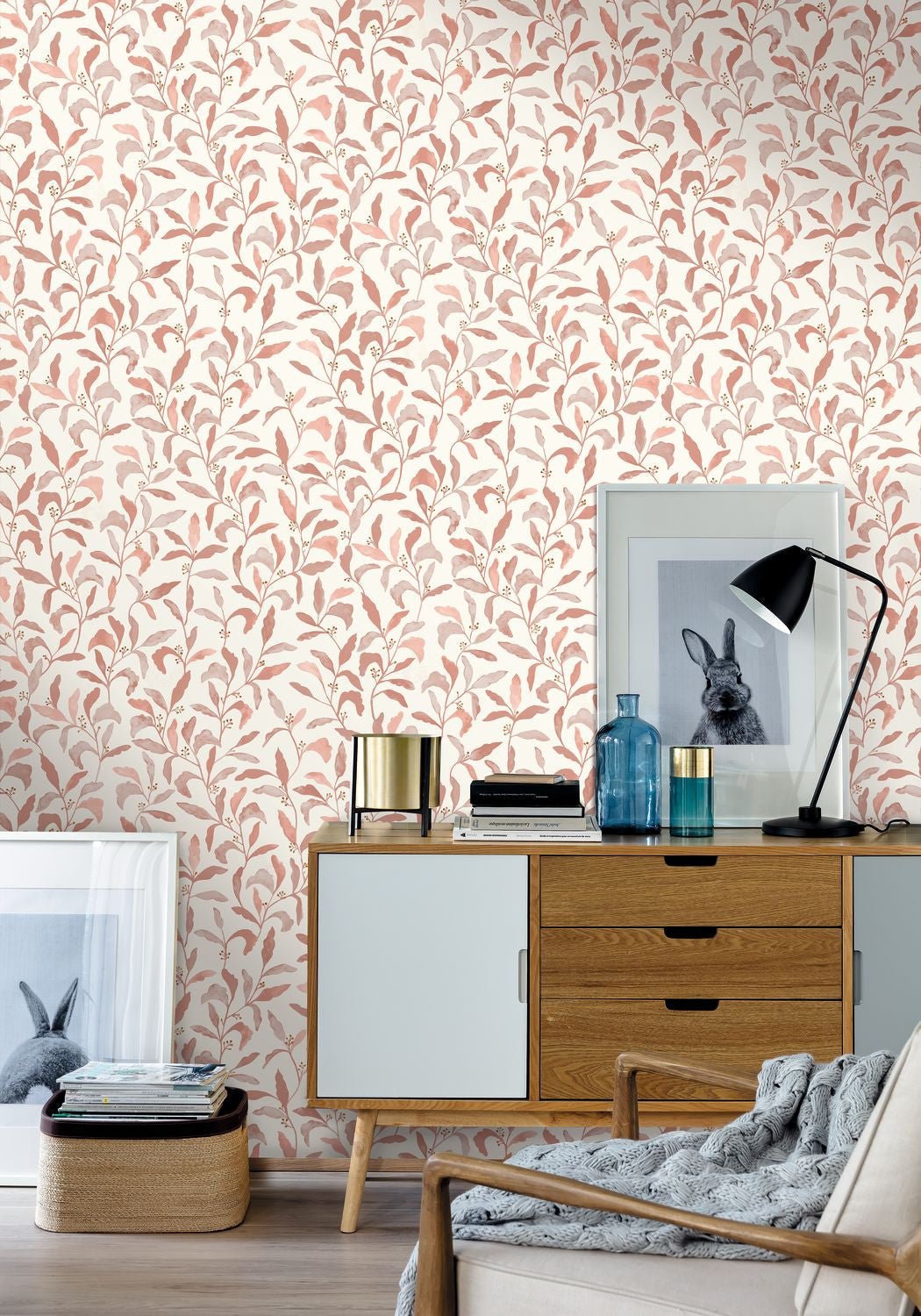 Green Life Sweet Wallpaper - Rose - Caselio - 101714020 - Premier Wallcovering