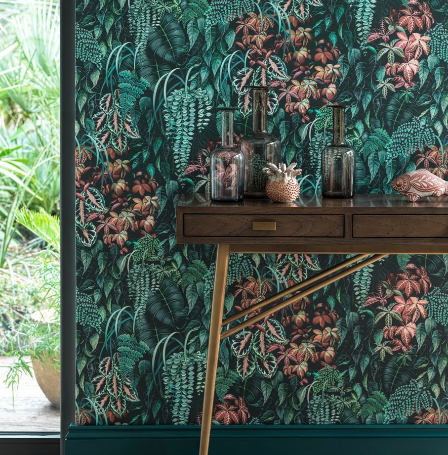 Green Wall Wallpaper - Olive - Osborne & Little - W7687-02 - Premier Wallcovering