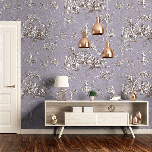 Greuze Toile Wallpaper - Coral - Charles Burger - PP1490001 - Premier Wallcovering