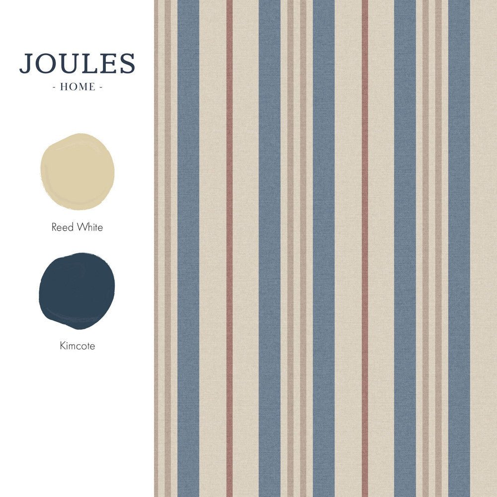 Grove Stripe Wallpaper - Pink & Blue - Joules - 128926 - Premier Wallcovering