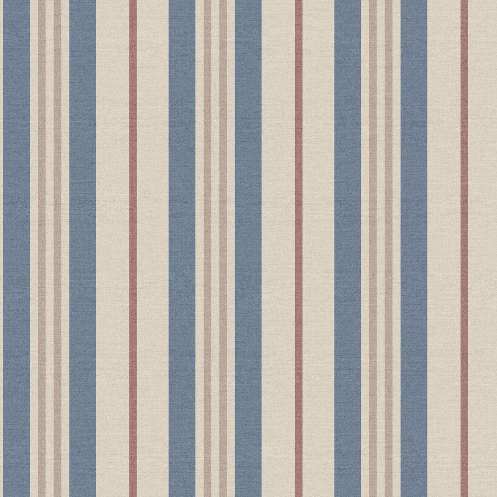Grove Stripe Wallpaper - Pink & Blue - Joules - 128926 - Premier Wallcovering