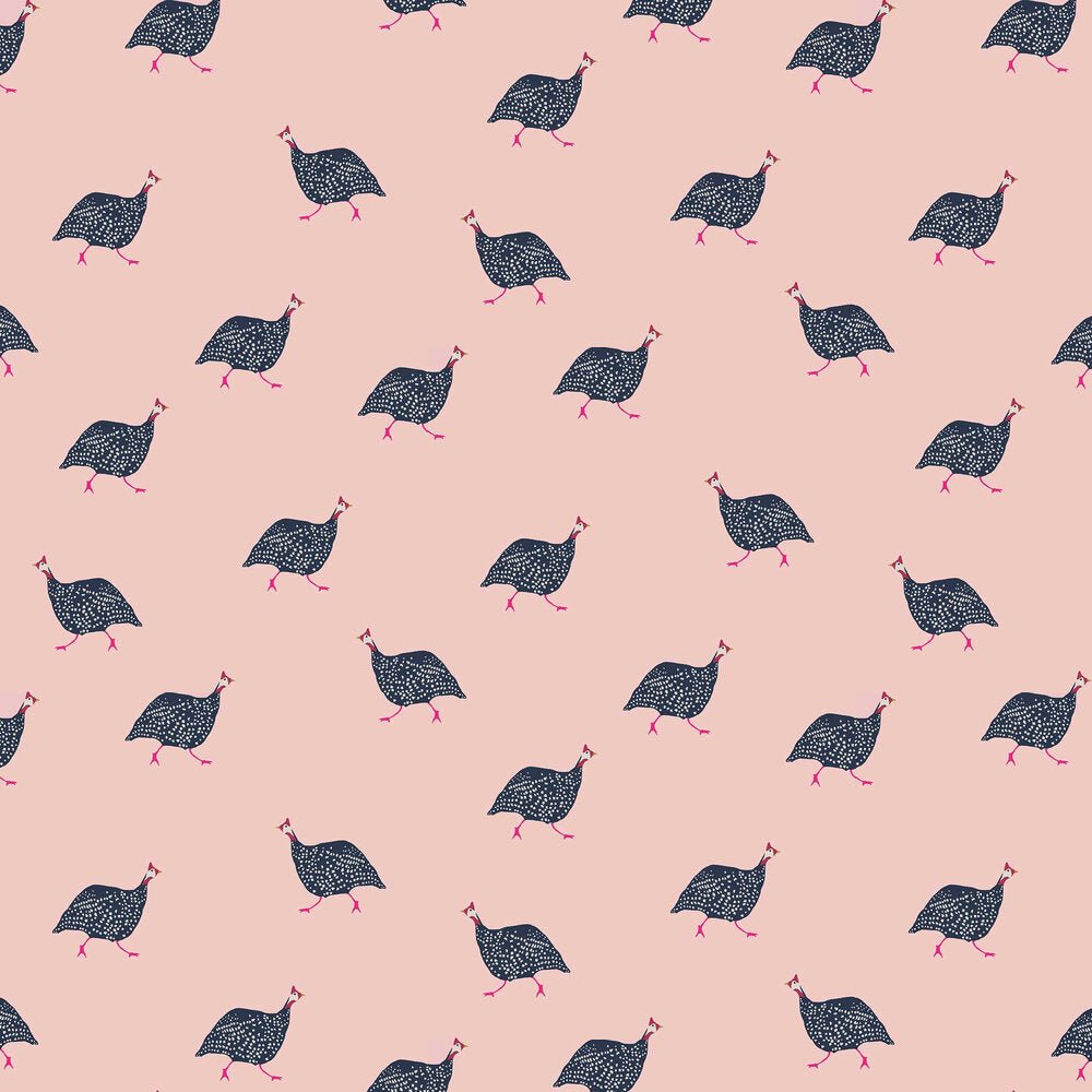 Guinea Fowl Wallpaper - Blush Pink - Joules - 118566 - Premier Wallcovering