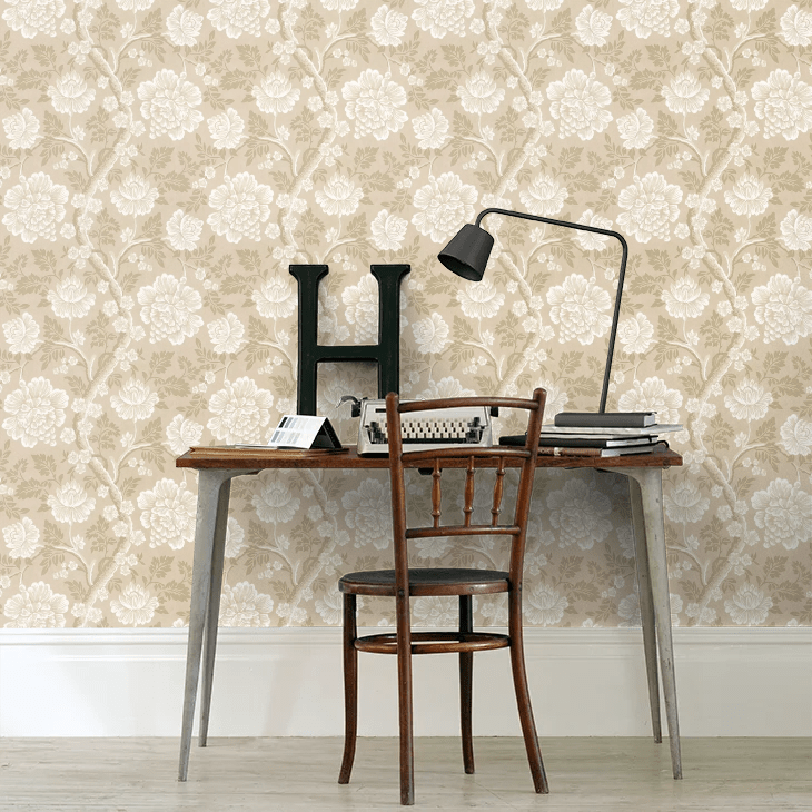 Gustav Wallpaper - Beige - Little Greene - 0247GUMUDAN - Premier Wallcovering