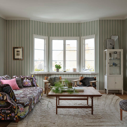 Gustav Wallpaper - Green - Sandberg - S10383 - Premier Wallcovering