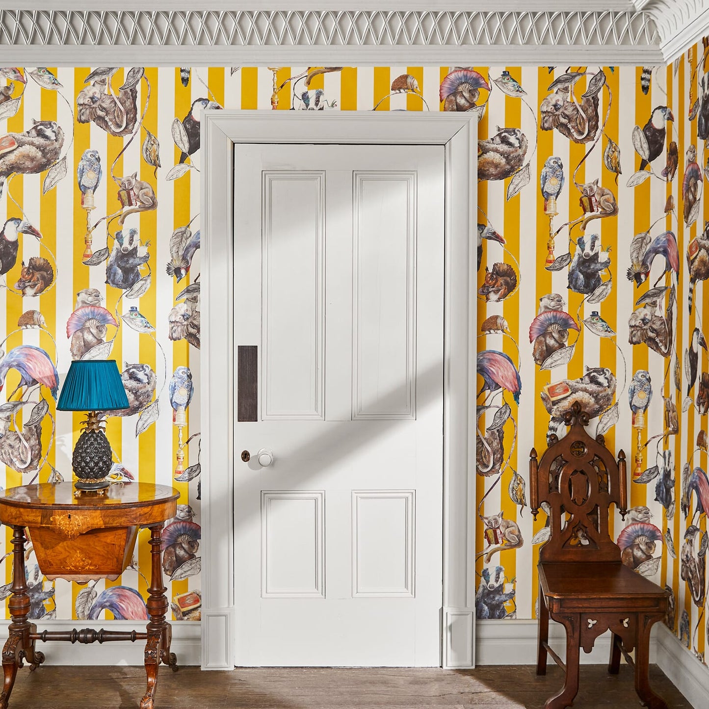 Hackney Empire Stripe Wallpaper - Ochre - House of Hackney - 1 - WA - HAC - DI - OCH - STR - Premier Wallcovering