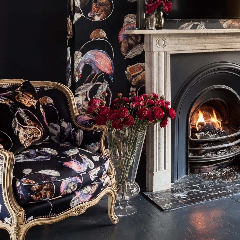 Hackney Empire Velvet Fabric - Midnight - House of Hackney - 1-FA-HAC-VE-MID-XXX-100 - Premier Wallcovering