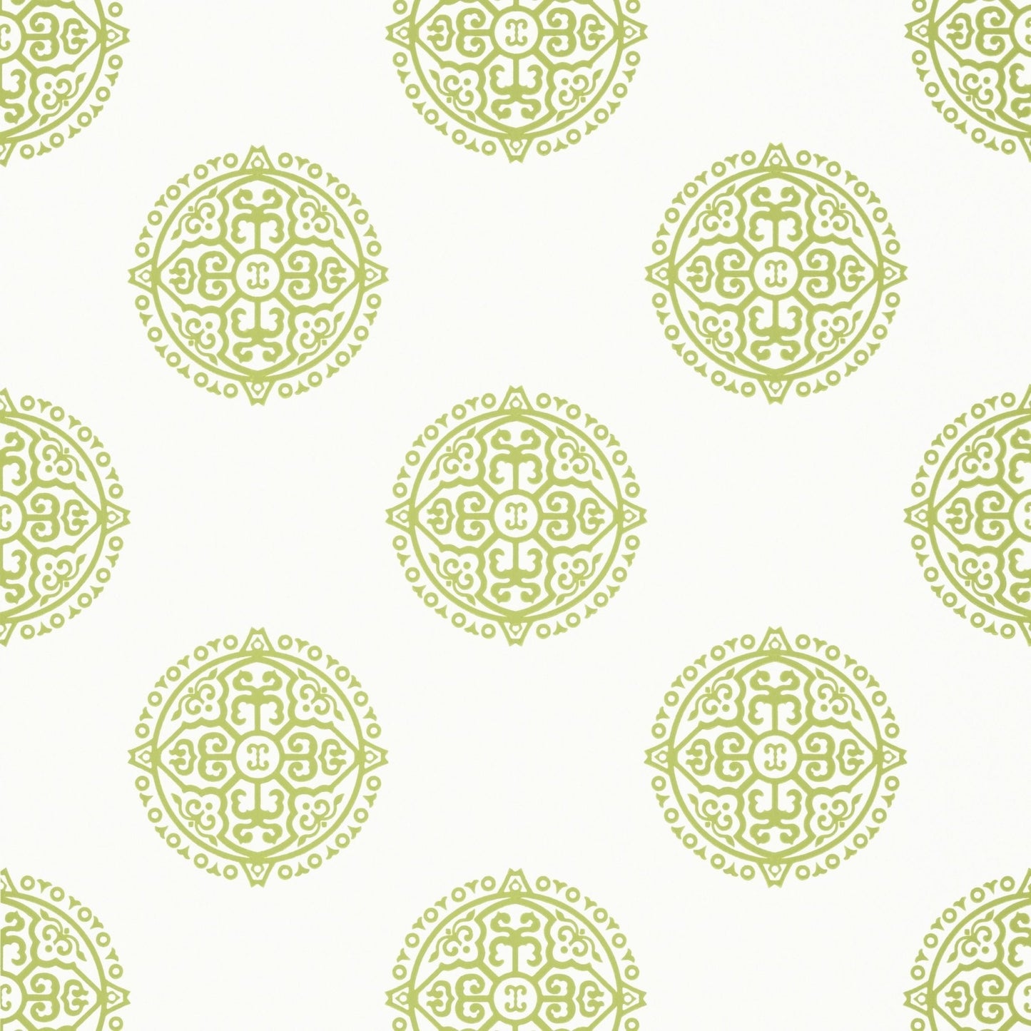 Halie Circle Wallpaper - Green - Thibaut - T36171 - Premier Wallcovering