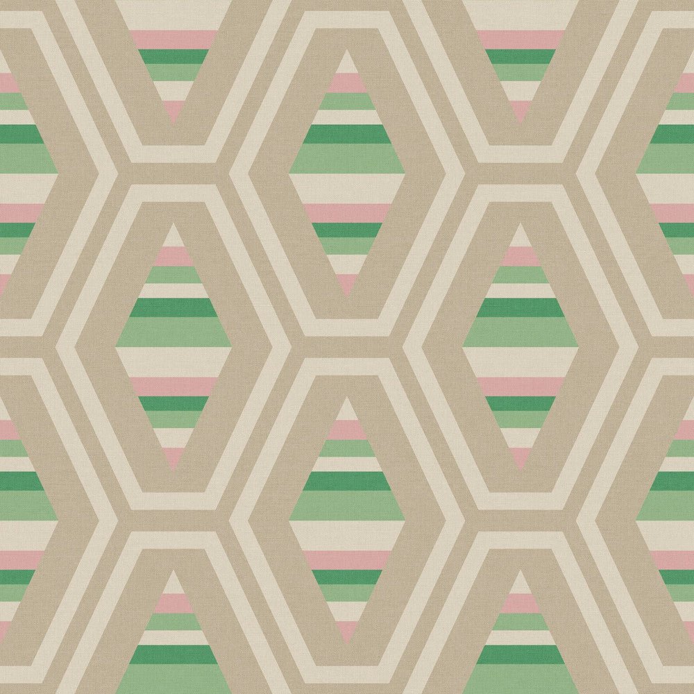 Hallaton Kilim Garden Wallpaper - Green - Joules - 118581 - Premier Wallcovering