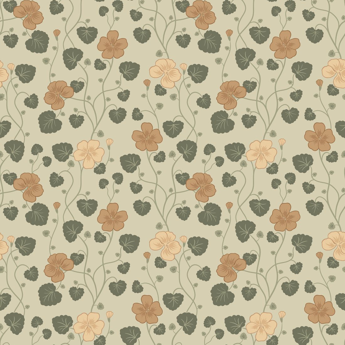 Hallie Wallpaper - Cream - Summer Gray - Premier Wallcovering