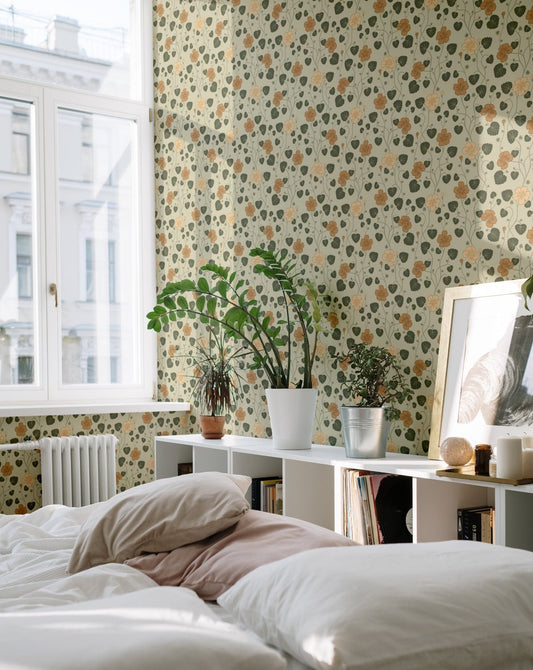 Hallie Wallpaper - Cream - Summer Gray - Premier Wallcovering