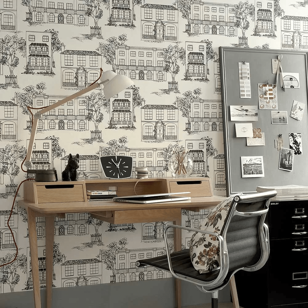 Hampstead Wallpaper - Ink Black - Little Greene - 0271HAINKZZ - Premier Wallcovering