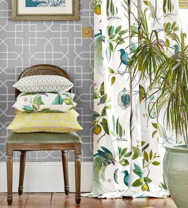 Hampton Trellis Wallpaper - Grey - DGLW216661 - Sanderson - Premier Wallcovering