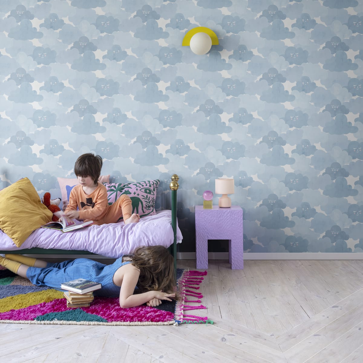 Happy Clouds Wallpaper - Sky - Rebel Walls - R18142 - Premier Wallcovering