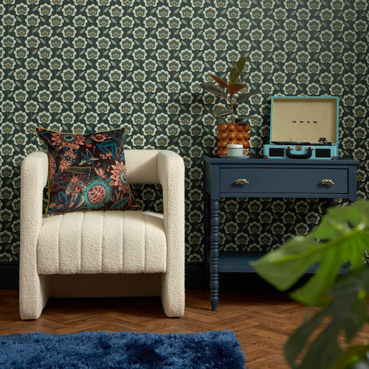 Happy Glamper Wallpaper - Dark Forest, Sage & Sand - Lust Home - LH900450 - Premier Wallcovering
