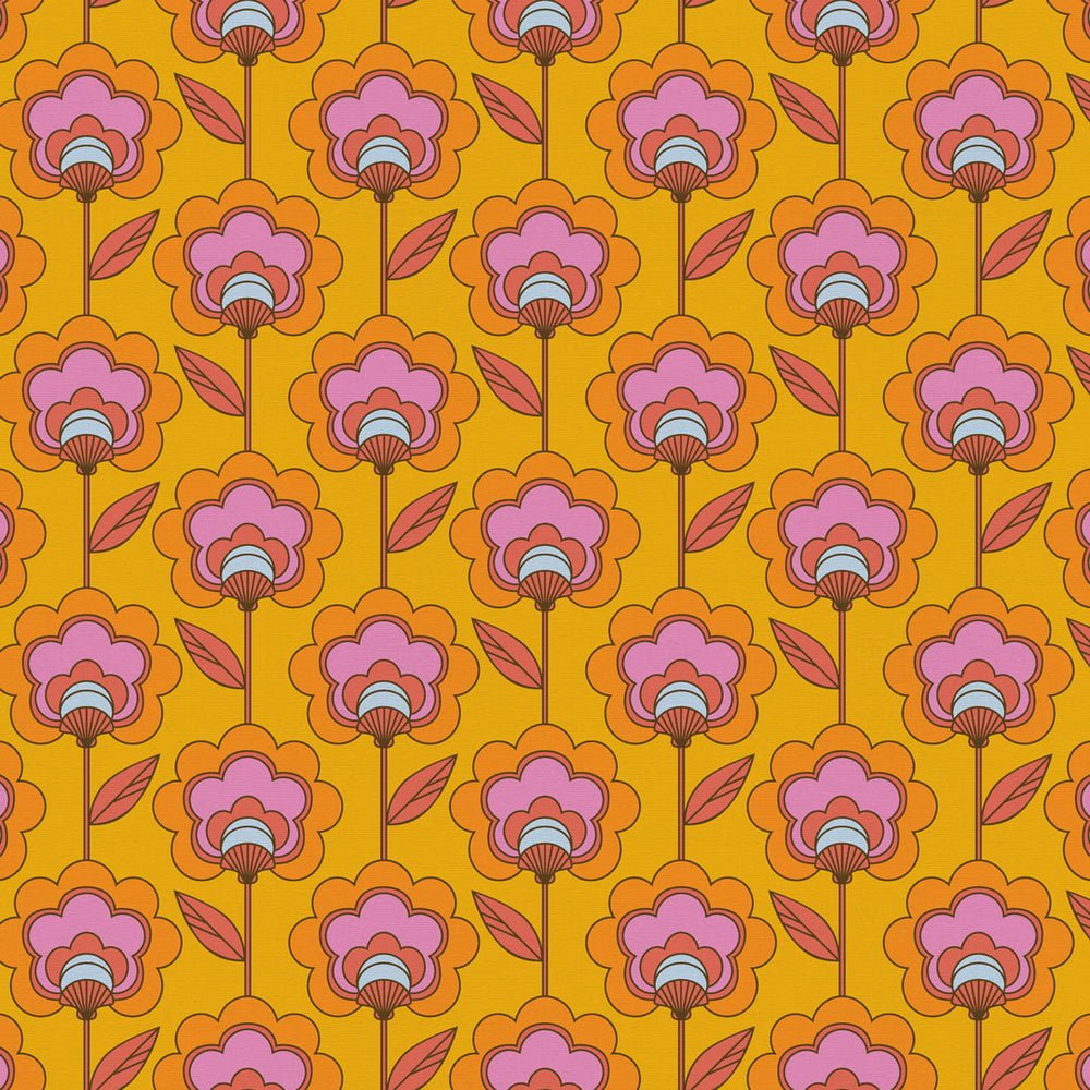 Happy Glamper Wallpaper - Clementine & Magenta - Lust Home - LH900449 - Premier Wallcovering