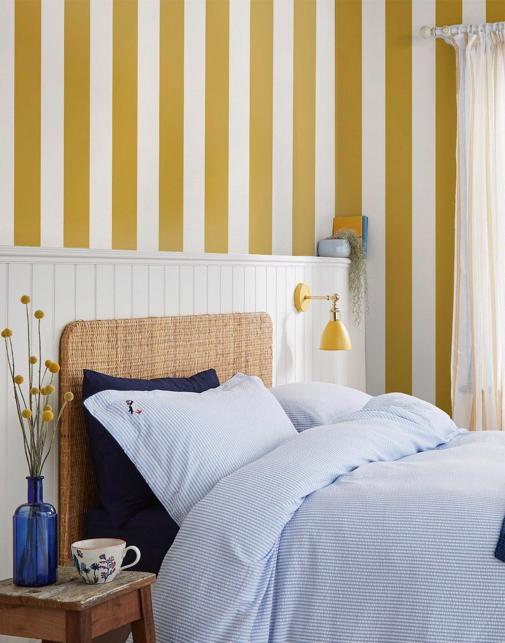 Harborough Stripe Wallpaper - Antique Gold - Joules - 118549 - Premier Wallcovering