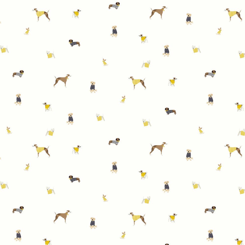 Harbour Dogs Wallpaper - Cream - Joules - 118560 - Premier Wallcovering