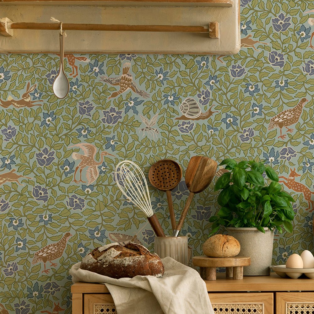 Haresfield Walk Wallpaper - Blue - Josephine Munsey - JMW-104721 - Premier Wallcovering
