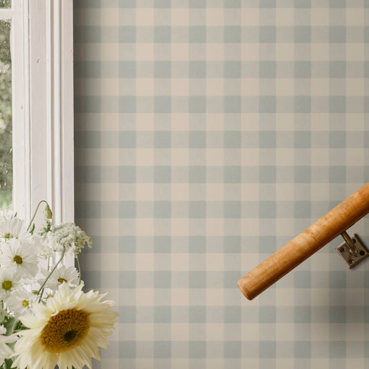 Harry Wallpaper - Misty Blue - Sandberg - S10503 - Premier Wallcovering