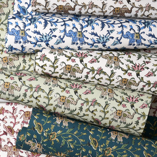 Hathi Wallpaper - Sage/Blush - Clarke & Clarke - W0236/05 - Premier Wallcovering