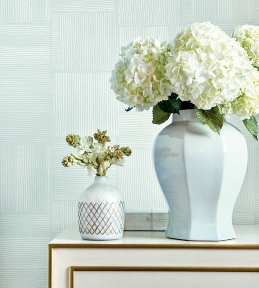Hayworth Wallpaper - Sea Glass - Thibaut - T416 - Premier Wallcovering