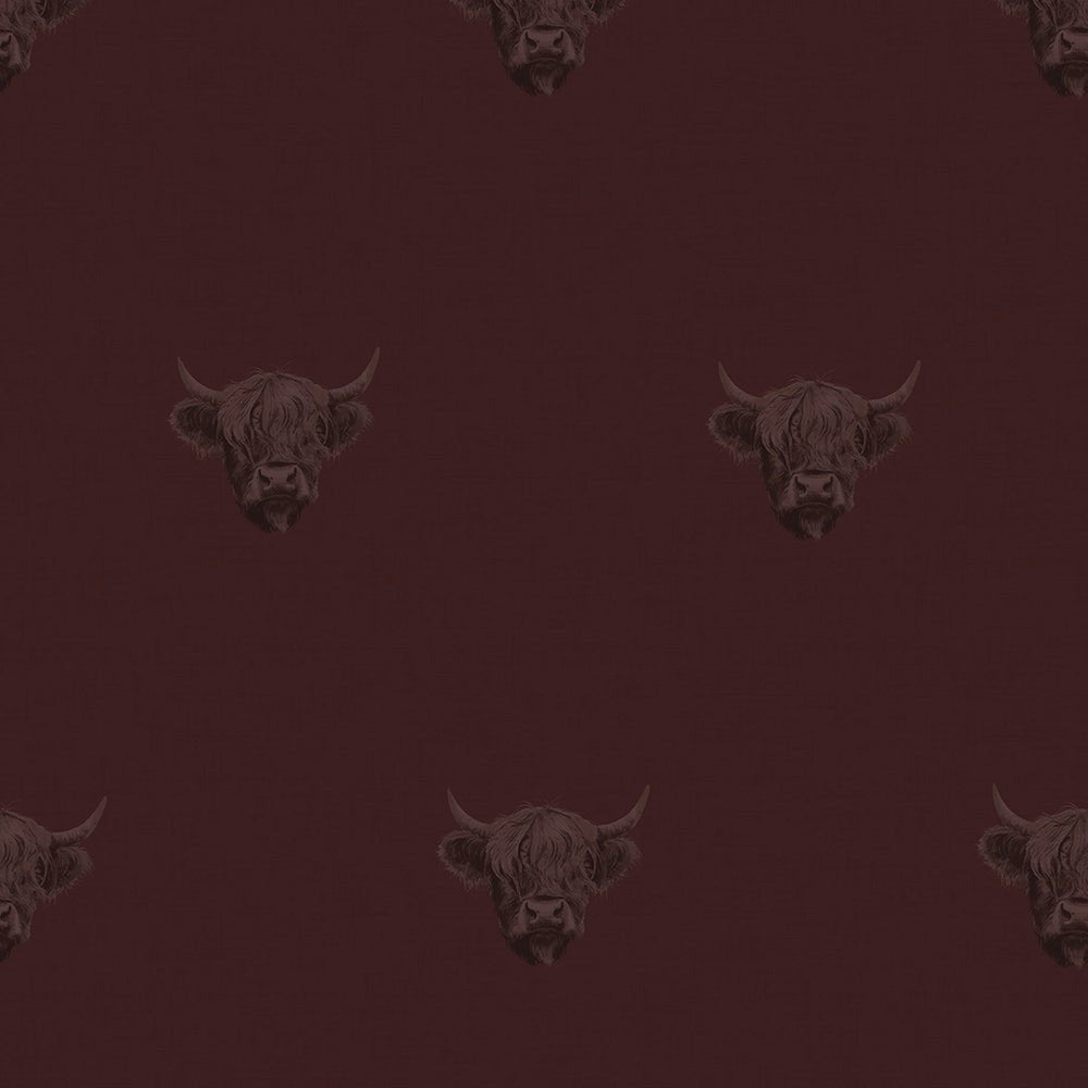 Heilan Coo Wallpaper - Garnet - LAN100240 - Lucie Annabel - Premier Wallcovering