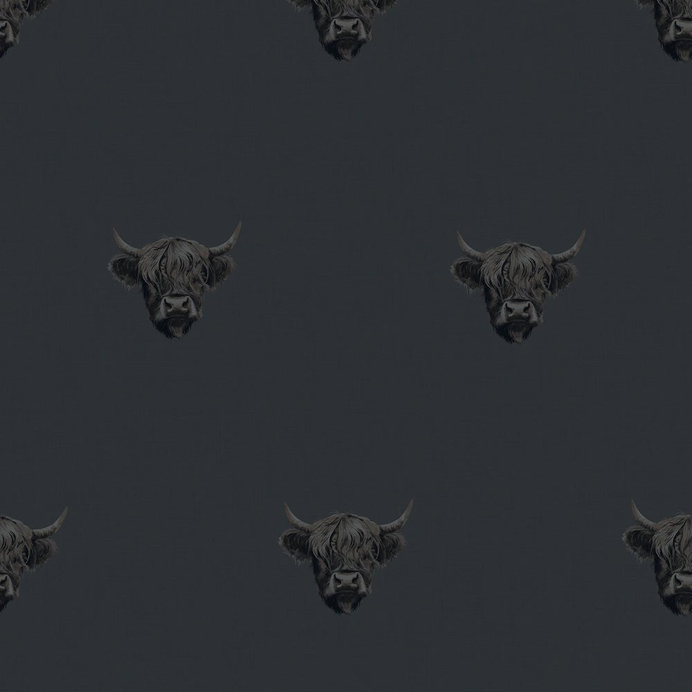 Heilan Coo Wallpaper - Oxford Blue - LAN100238 - Lucie Annabel - Premier Wallcovering