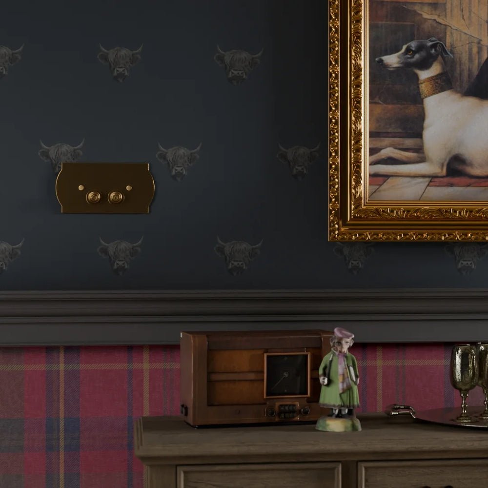 Heilan Coo Wallpaper - Oxford Blue - LAN100238 - Lucie Annabel - Premier Wallcovering