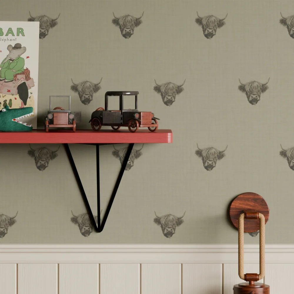 Heilan Coo Wallpaper - Warm Grey - LAN100237 - Lucie Annabel - Premier Wallcovering