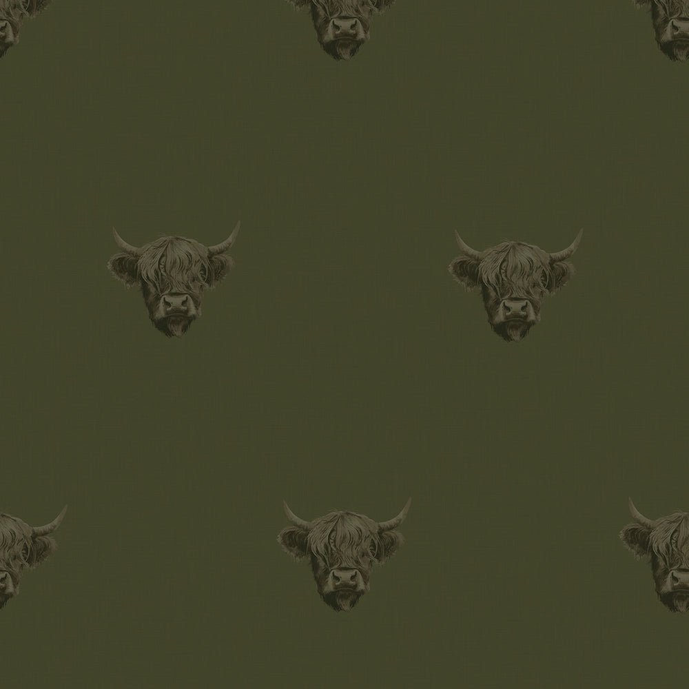Heilan Coo Wallpaper - Gentleman Green - LAN100239 - Lucie Annabel - Premier Wallcovering