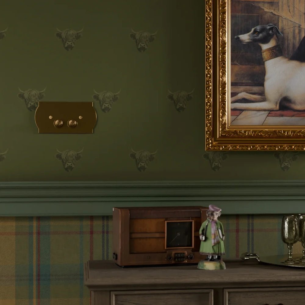 Heilan Coo Wallpaper - Gentleman Green - LAN100239 - Lucie Annabel - Premier Wallcovering