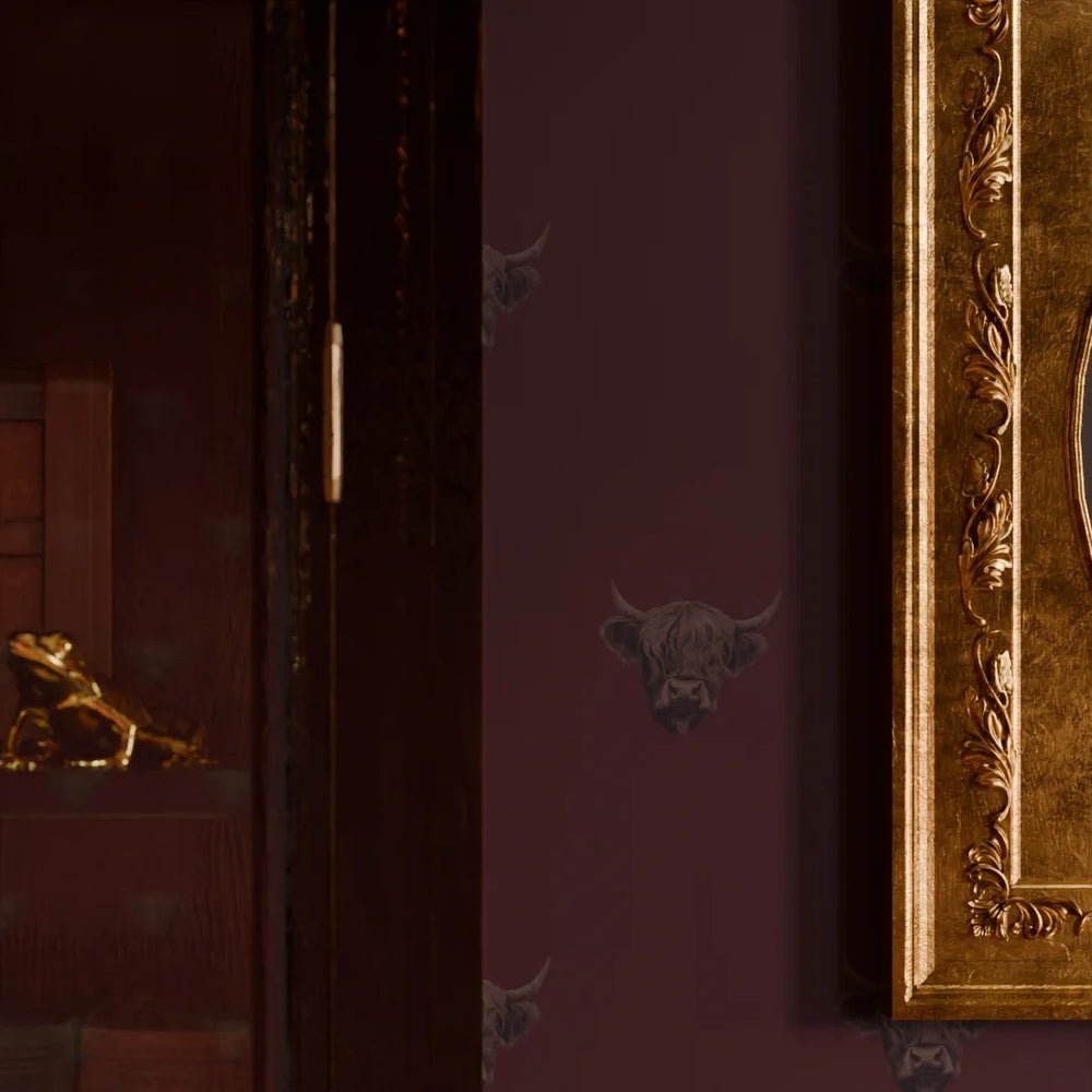 Heilan Coo Wallpaper - Garnet - LAN100240 - Lucie Annabel - Premier Wallcovering