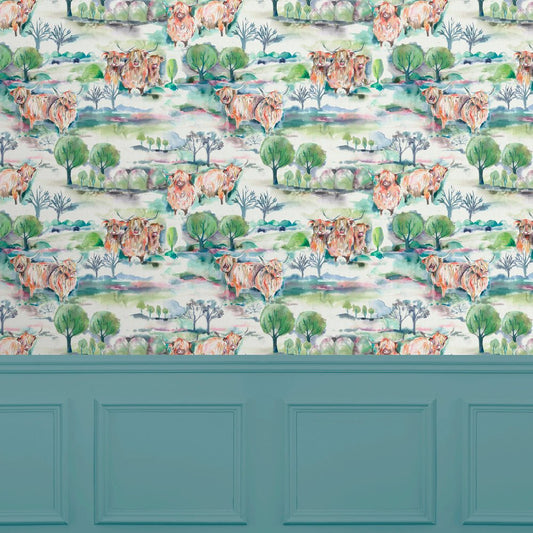 Heilan Herd Wallpaper - Green - Voyage Maison - HEILAN/WPO/HER - Premier Wallcovering