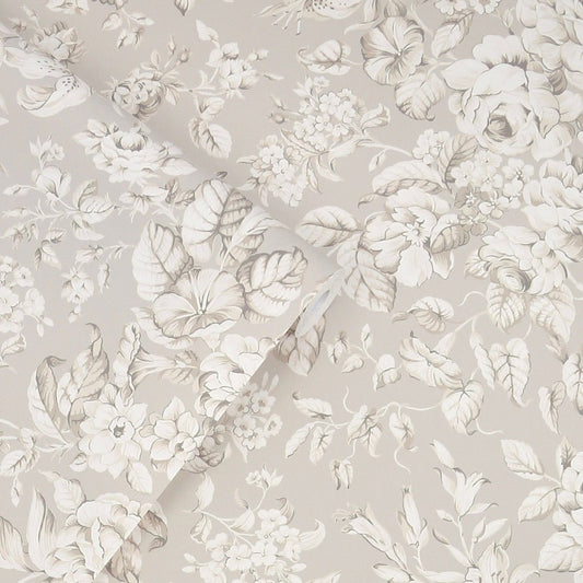 Heledd Blooms Wallpaper - Dove Grey - Laura Ashley - 122762 - Premier Wallcovering