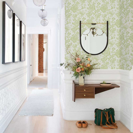 Helen Wallpaper - Green - A Street Prints - FD26628 - Premier Wallcovering