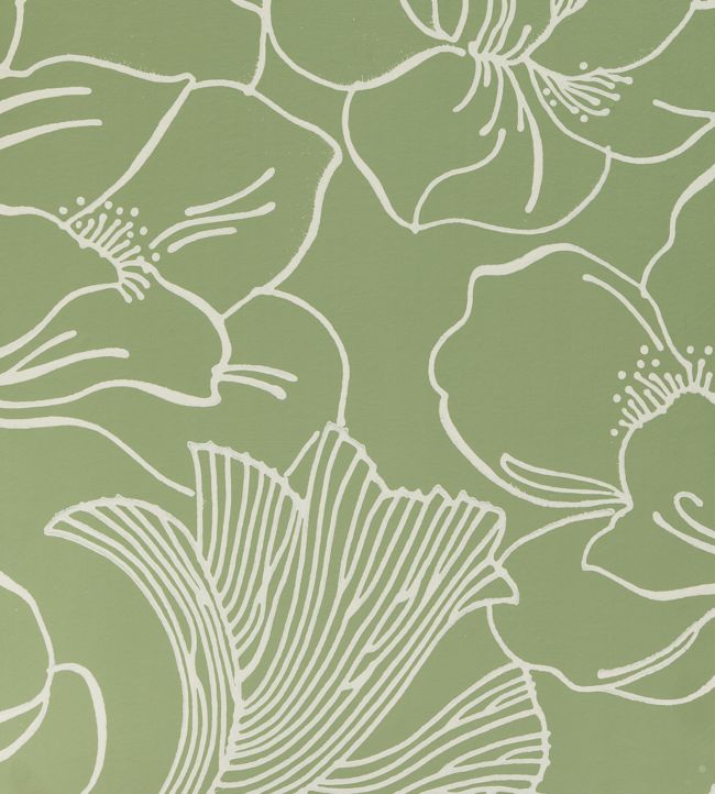 Helleborus Wallpaper - Green - 5606 - Farrow & Ball - Premier Wallcovering