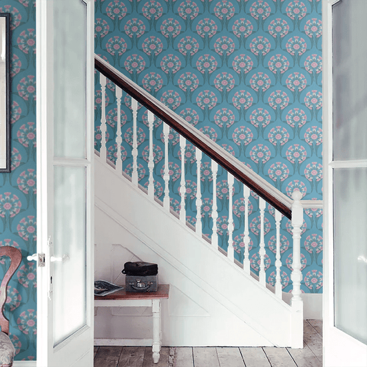 Hencroft Wallpaper - Azure - Little Greene - 0245HEAZURE - Premier Wallcovering